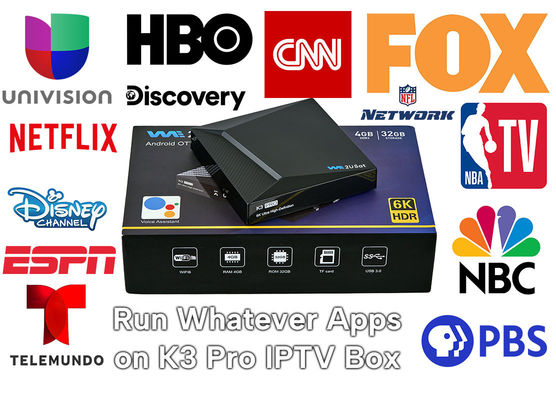 Customized Android IPTV Box We2u K3 Pro Lifetime IPTV Box Black